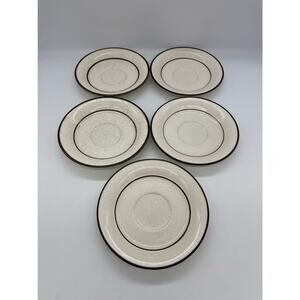 Arklow Honey Stone Set of 5 Saucers Made in Ireland 6"